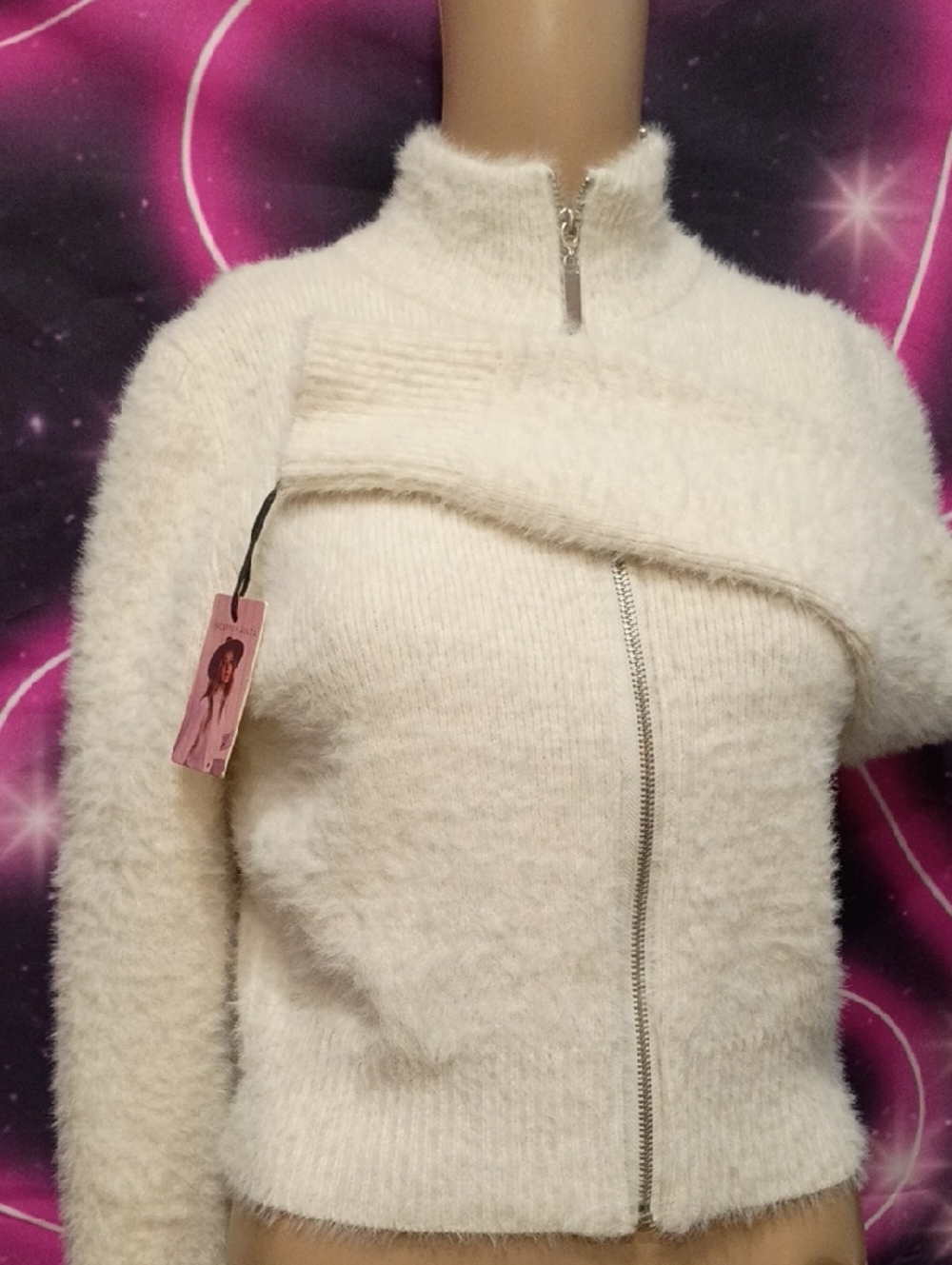 SINCERELY JULES NWTCozy White Zip-Front Fuzzy Jacket